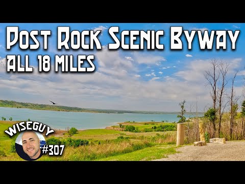 Post Rock Scenic Byway ||| Driving from Wilson to Lucas, Kansas ||| All 18 Miles!