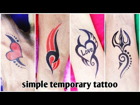 How to make different types temporary tattoo | love | trishool | tribal | heart