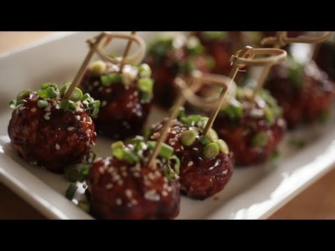 Asian Chicken Meatballs Recipe || KIN EATS
