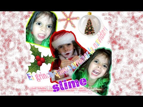 SLIME DE NAVIDAD pero el Grinch quiere arruinarlo y Santa Claus  podrá detenerlo?