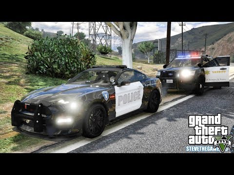 GTA 5 MODS LSPDFR 0.4.1 - 2016 MUSTANG GT350R HIGHWAY PATROL!!! (GTA 5 REAL LIFE PC MOD)