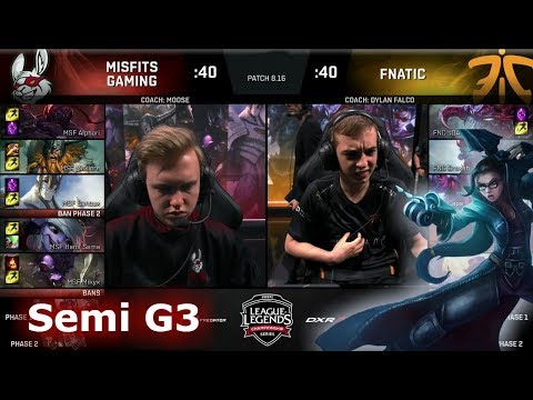 Fnatic vs Misfits | Game 3 Semi Finals S8 EU LCS Summer 2018 | FNC vs MSF G3