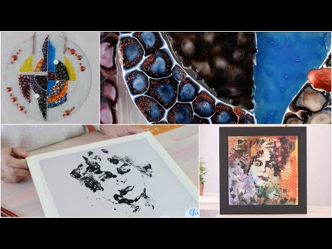 ManosalaObraTv 2019 Programa 47 - Lacas Vitrales sobre vidrio - Monocopia sobre seda - Pintar Tela