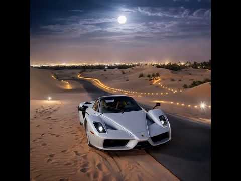 🌙🔥 Enzo Ferrari Under the Moonlit Desert Sky – The Ultimate Dream Ride! 🏎️ #ferrari #desert #luxury