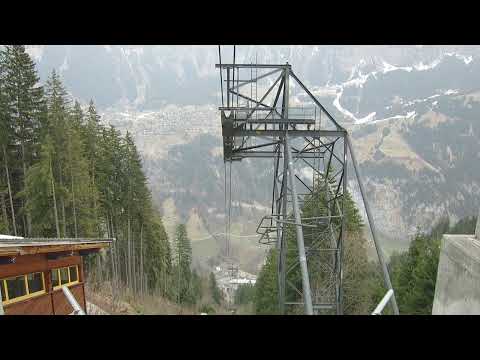 Luftseilbahn Lauterbrunnen - Grütschalp - Mürren Talfahrt 2022 - Seilbahn cable car Switzerland