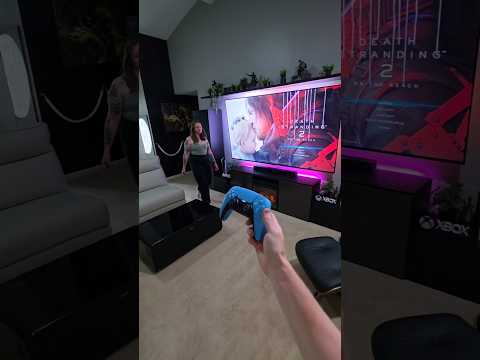 PS5 Gaming in my living room on a 100" QLED 🔥 #gamingsetup #gamingvideos PS5 #gamergirl