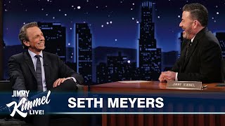 Seth Meyers on Trump’s Trial, Strike Force Five Podcast & Andy Samberg Crashes His Interview