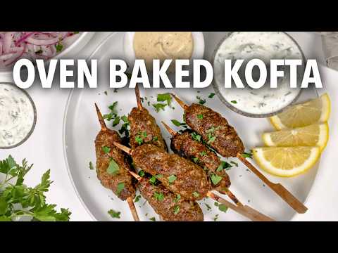 Juicy Egyptian Kofta Kebabs | Easy Oven-Baked Recipe with Tahini & Herb Yogurt