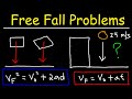 Free Fall Physics Problems - Acceleration Due To Gravity