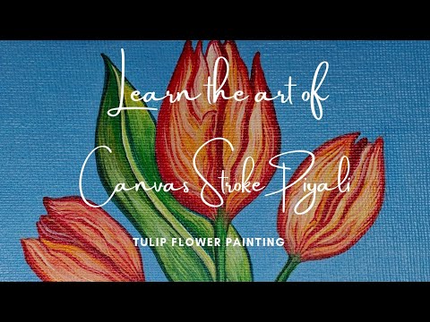 Acrylic painting tulip flowers/acrylic painting tutorial/acrylic painting for beginners tutorial