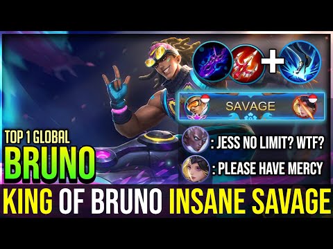 JESSNOLIMIT BRUNO SAVAGE | Bruno Best Build & Gameplay | Top 1 Global Bruno | Mobile Legends