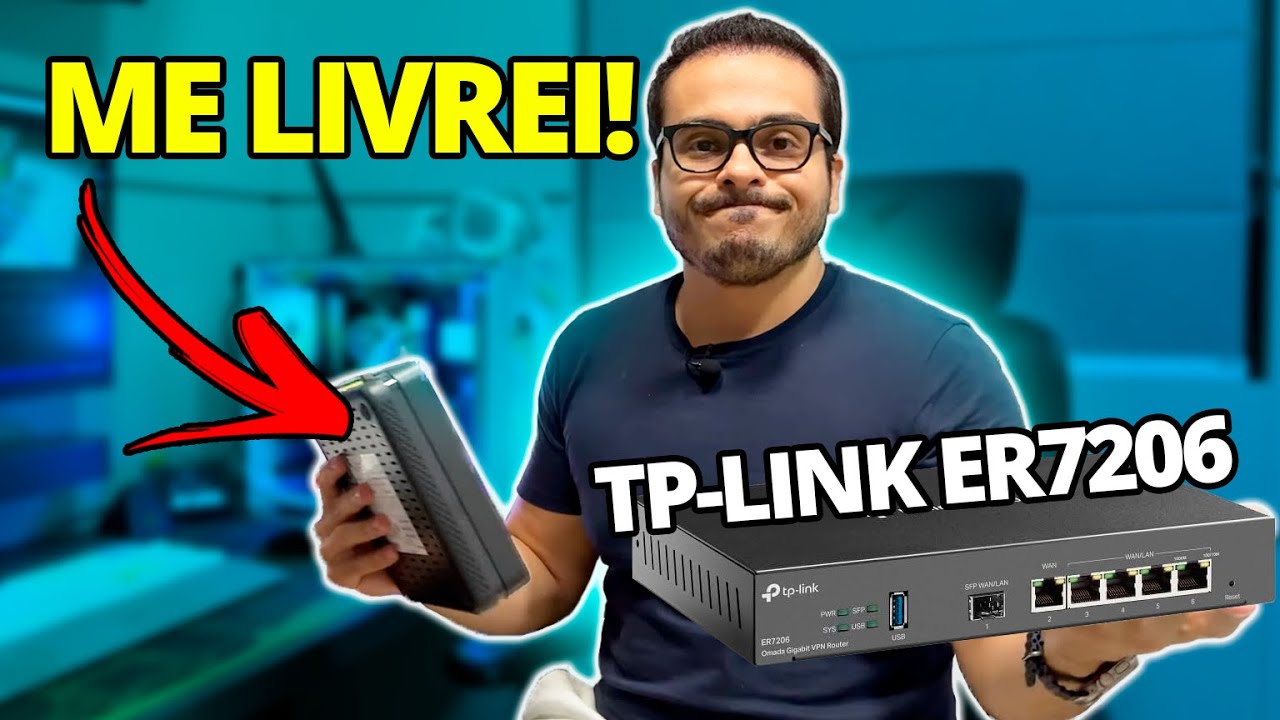 ME LIVREI DO MODEM DA VIVO E COLOQUEI O ROTEADOR ER7206 DA TP-LINK COM FIBRA DIRETO NELE - SFP GPON
