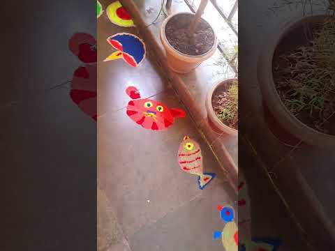 Vedanshi drawn dis forDiwali🪔sisters enjoyed Rangoli making #happydiwali #masakkali#vedanshi#vedika