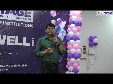 Prof. Neeraj Poddar Addressing the Students at CIMAGE Farewell 2023