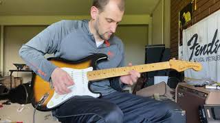Video thumbnail for 1983 Fender ‘57 Reissue Stratocaster Fullerton USA Pickups JV Squier MIJ Japan Sunburst by Reverend Guitar Man