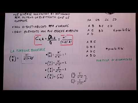 Comb 08 La funzione binomiale: Formula di Ricorrenza