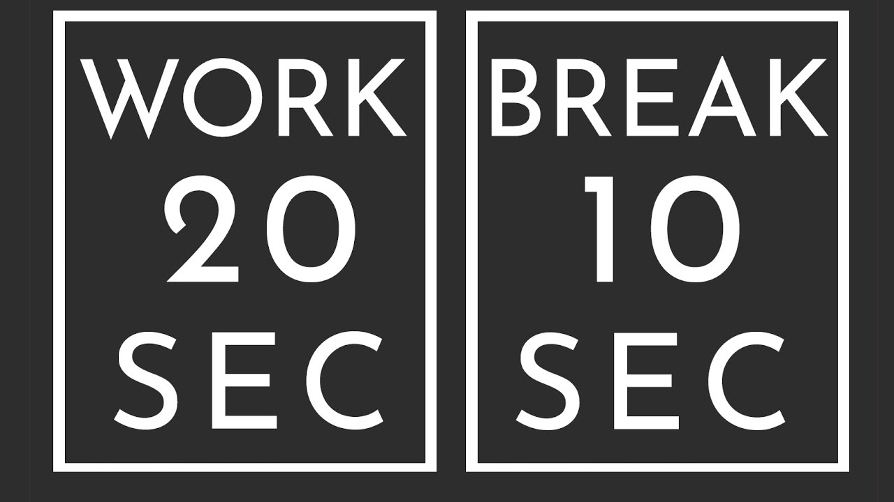 BEST SPORT INTERVAL TIMER - 20 sec Exercise / 10 sec Break / 20 Rounds / GYM TABATA HIT - TIMER