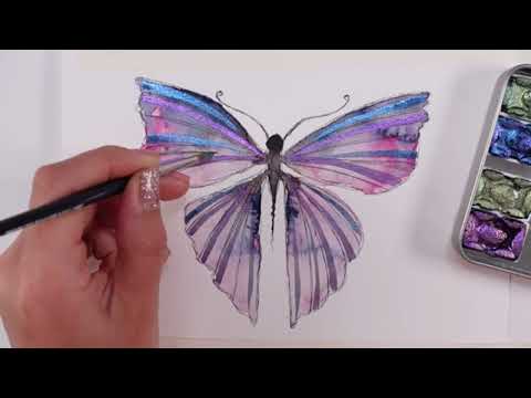 Skrim Watercolors Review – Sapphire Shifters in Butterfly Art by Maremi’s Small Art