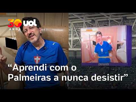 LITO SOUSA EMOCIONA TORCIDA COM RECADO NO NUBANK PARQUE: ‘APRENDI COM O PALMEIRAS A NUNCA DESISTIR’
