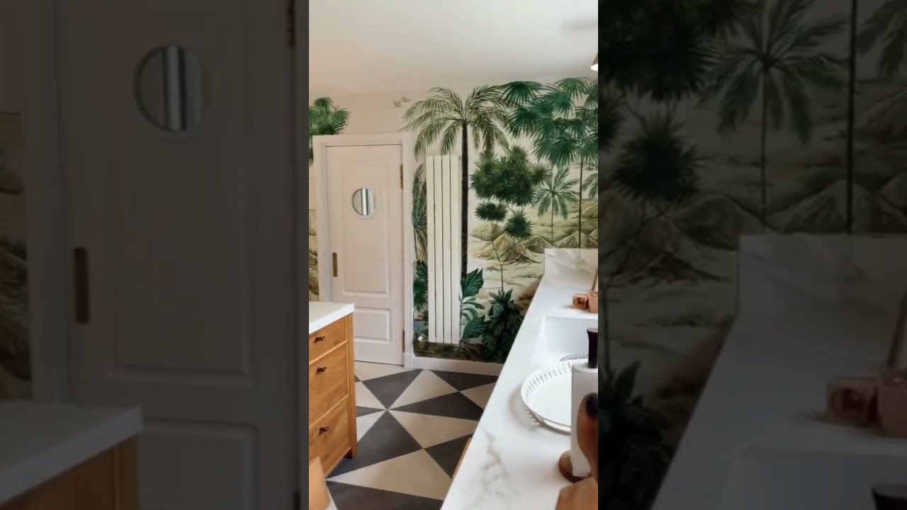 DECORACIÓN ÚNICA! Un mural pintado a mano en tu cocina! 🎍