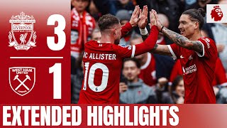 EXTENDED HIGHLIGHTS: Salah, Núñez VOLLEY & Jota secure the win at Anfield! | Liverpool 3-1 West Ham