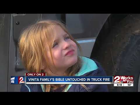 Vinita family's Bible untouched in truck fire