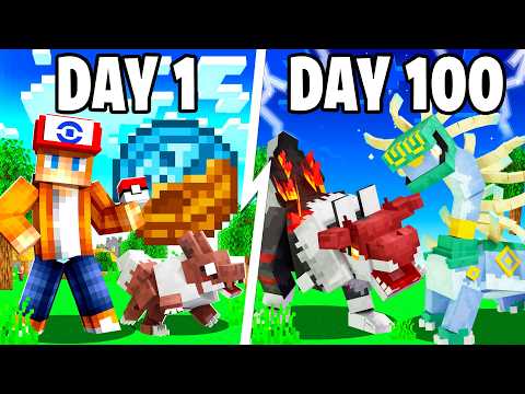 I Spent 100 DAYS as a FUSION FOSSIL TRAINER in Pokémon Minecraft Vs my Rival! (Duos Cobblemon)