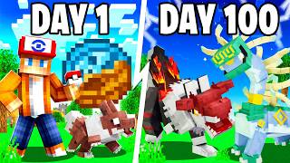 I Spent 100 DAYS as a HYBRID FOSSIL TRAINER in Pokémon Minecraft Vs my Rival! (Duos Cobblemon)