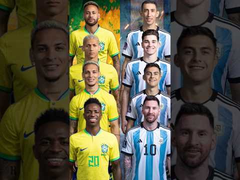 Neymar Richarlison Vinícius Antony 🆚 Messi Di Maria Dybala Alvarez 🔥 Trio Comparison 💪#shorts