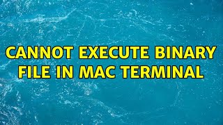 Cannot execute binary file in Mac Terminal (2 Solutions!!)