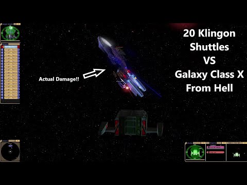 20 Klingon Shuttles VS Galaxy X From Hell | Star Trek Ship Battle | Star Trek Bridge Commander |