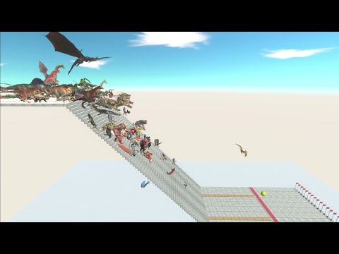 Speed ​​race with all ARBS units. Course down the stairs! - Animal Revolt Battle Simulator