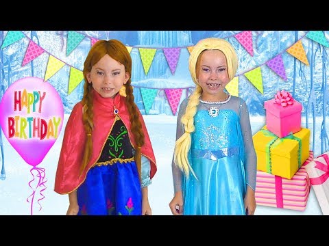 Alice Pretend Princess & preparing celebrating Happy Birthday for Frozen Elsa