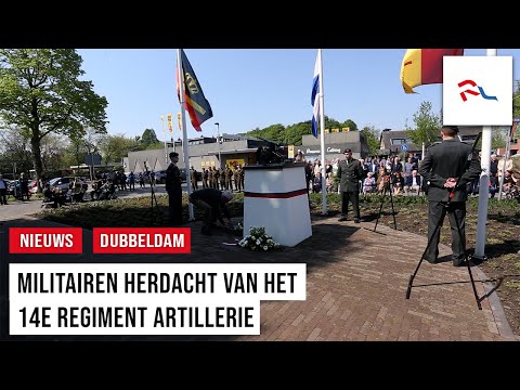Omgekomen militairen herdacht bij Artilleriemonument in Dubbeldam
