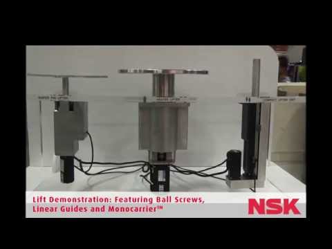 NSK Lift Demo featuring NSK Linear Guide, Ball Screw and Monocarriers  mp4