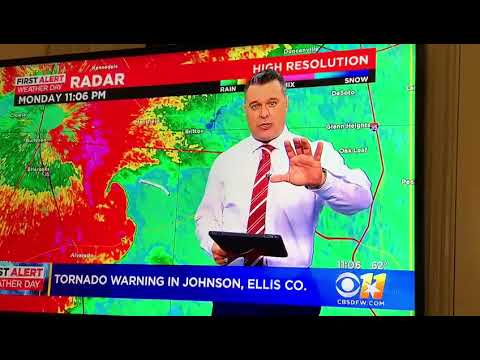 Confirmed tornado approaching Venus, Texas. 11pm, 4-4-2022