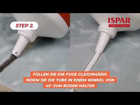 ISPAR Fugen Reparatur Set für Fliesenfugen mit Spachtel und Schwamm, Reparaturmörtel, Fliesenmörtel