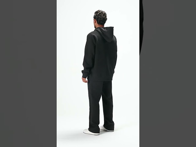 هودي كاجوال أوفرسايز للجنسين - أسود