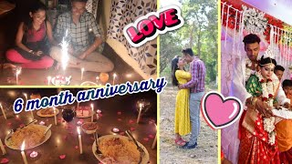Our 6 month Anniversary❤ ||Candle Light Dinner At Home || Romantic Dinner 🍽😍|| Celebration Vlog 🎂🎉