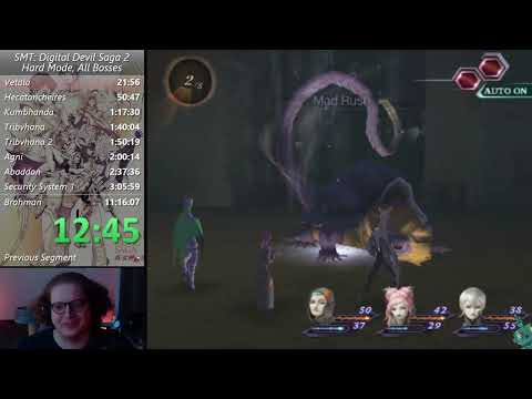 SMT: Digital Devil Saga 2 Hard Mode, All Bosses Speedrun 9:40:03 RTA