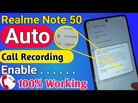 Realme note 50 Auto call Record enable // Call Record enable