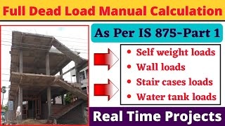 Dead load calculation for G+1 building | Complete manual calculation of dead load |structural design