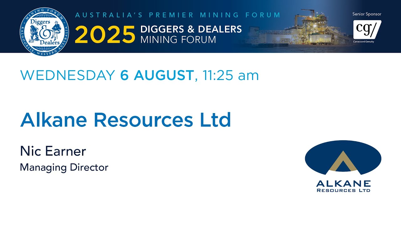 <span>6/8/2025</span><br>Diggers and Dealers Mining Forum presentation by Nic Earner