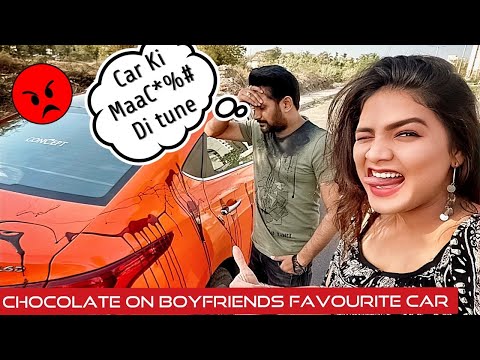 Chocolate on Boyfriends Car Prank | He got Super Angry