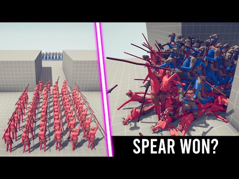 50x SPEAR THROWER vs 50x UNITS | Totally Accurate Battle Simulator TABS