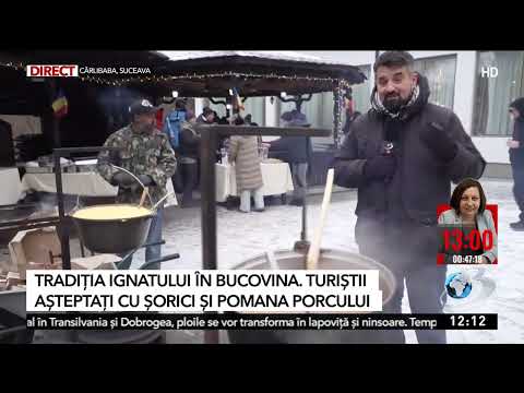 Tradiția Ignatului în Bucovina. Turiștii așteptați cu șorici și pomana porcului