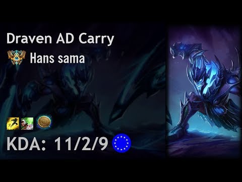Draven AD Carry vs Varus - Hans sama - EUW Challenger Patch 8.1