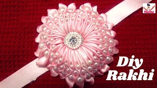 How to make Rakhi at home|Raksha Bandhan| DIY Easy Rakhi|beautiful flower making design