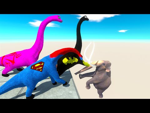 3x BRACHIOSAURUS vs GIANT MAMUT PARKOUR DEATH RUN - ARBS