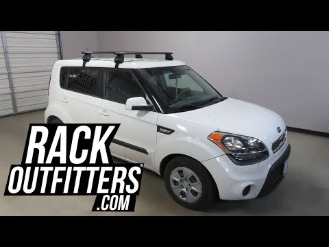 2010 to 2013 KIA Soul with Rhino-Rack Vortex 2500 Roof Rack Crossbars